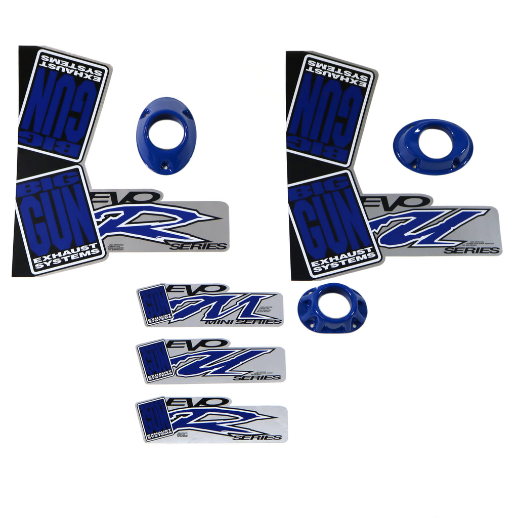 Big Gun EVO decal and end tip kit in Blue