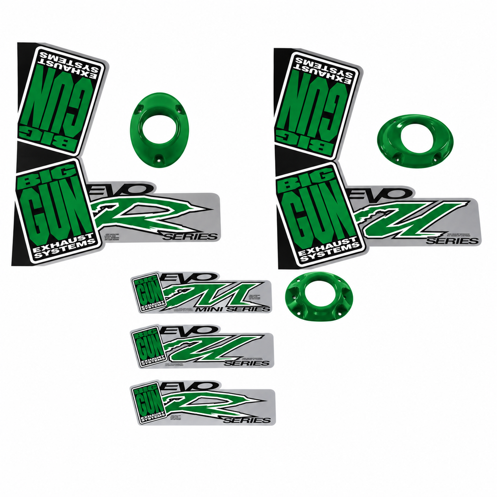 Big Gun EVO decal and end tip kit in Green