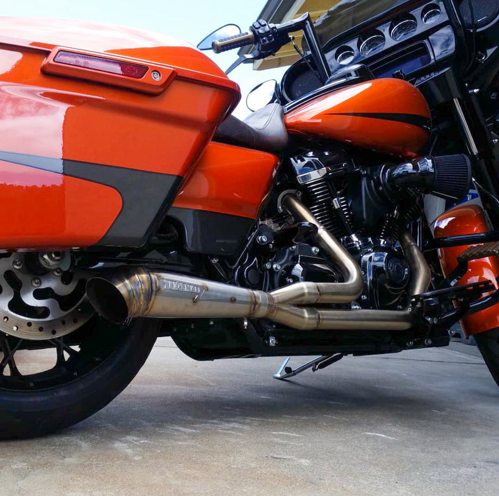 2017–2025 Harley M8 Bagger with Stealth Pipes stainless exhaust system – American-made performance upgrade