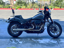 Load image into Gallery viewer, Stealth Pipes exhaust system installed on Harley M8 Softail – rear-side view of muffler and headers (2017–2025)