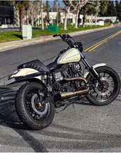 Load image into Gallery viewer, 2006–2017 Harley Dyna motorcycle with Stealth Pipes exhaust system installed – stainless muffler upgrade