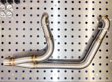 Load image into Gallery viewer, Stealth Pipes exhaust system on Harley M8 Softail 2017–2025 – stainless headers and muffler, side view