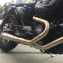 Load image into Gallery viewer, Stealth Pipes exhaust muffler close-up – 1986–2003 Harley Sportster stainless upgrade