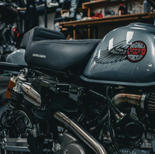 Load image into Gallery viewer, Honda Monkey with Stealth x Kruesi Originals exhaust system – rear angle showing stainless muffler