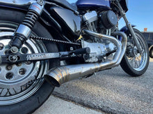 Load image into Gallery viewer, Harley Sportster 1986–2003 with Stealth Pipes stainless exhaust headers installed – rider-side detail