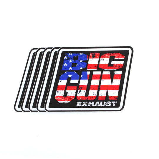 Gear - American Flag Big Gun Exhaust Logo Decal - 5 Pack (4.25