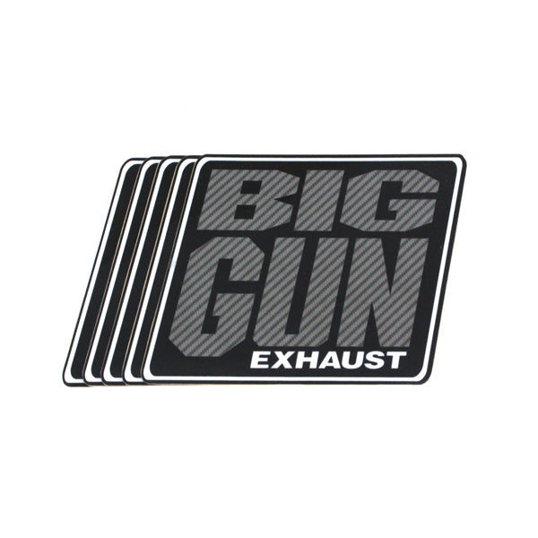 Gear - Carbon Look Big Gun Exhaust Logo Decal - 5 Pack (4.25" x 4.25")