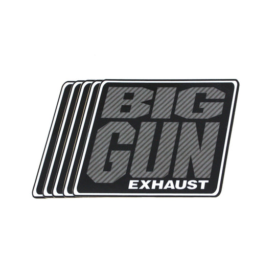 Gear - Carbon Look Big Gun Exhaust Logo Decal - 5 Pack (4.25